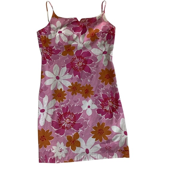 O'Neill Dresses & Skirts - O'Neill Go Go Floral Mini Dress Pink Orange Tropical Cutout Back Womens Large